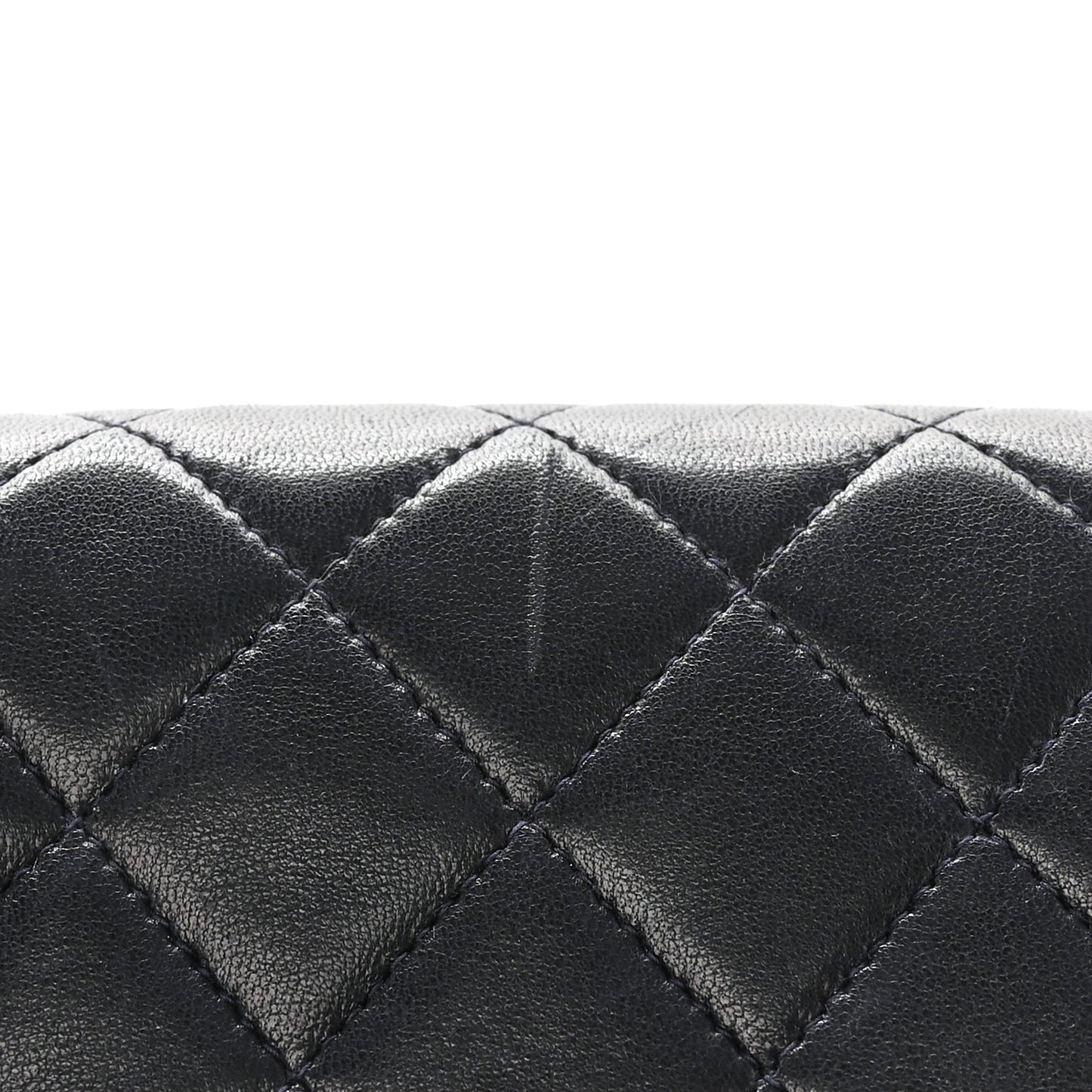 Lambskin Quilted Small Double Flap Navy