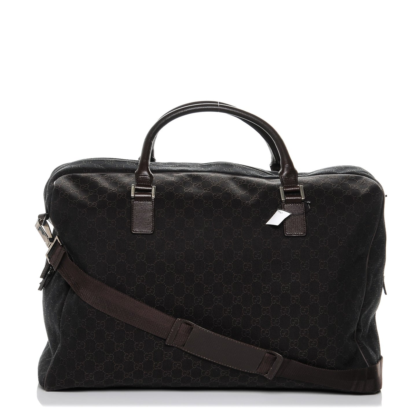Denim Monogram Large Carry On Duffle Dark Brown