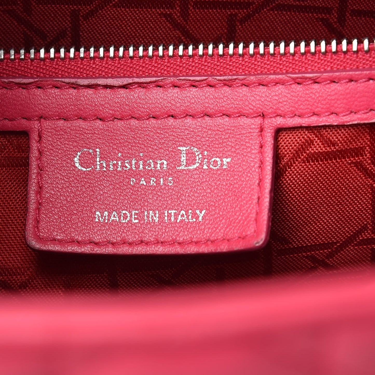 Lambskin Cannage Large Lady Dior Fuchsia