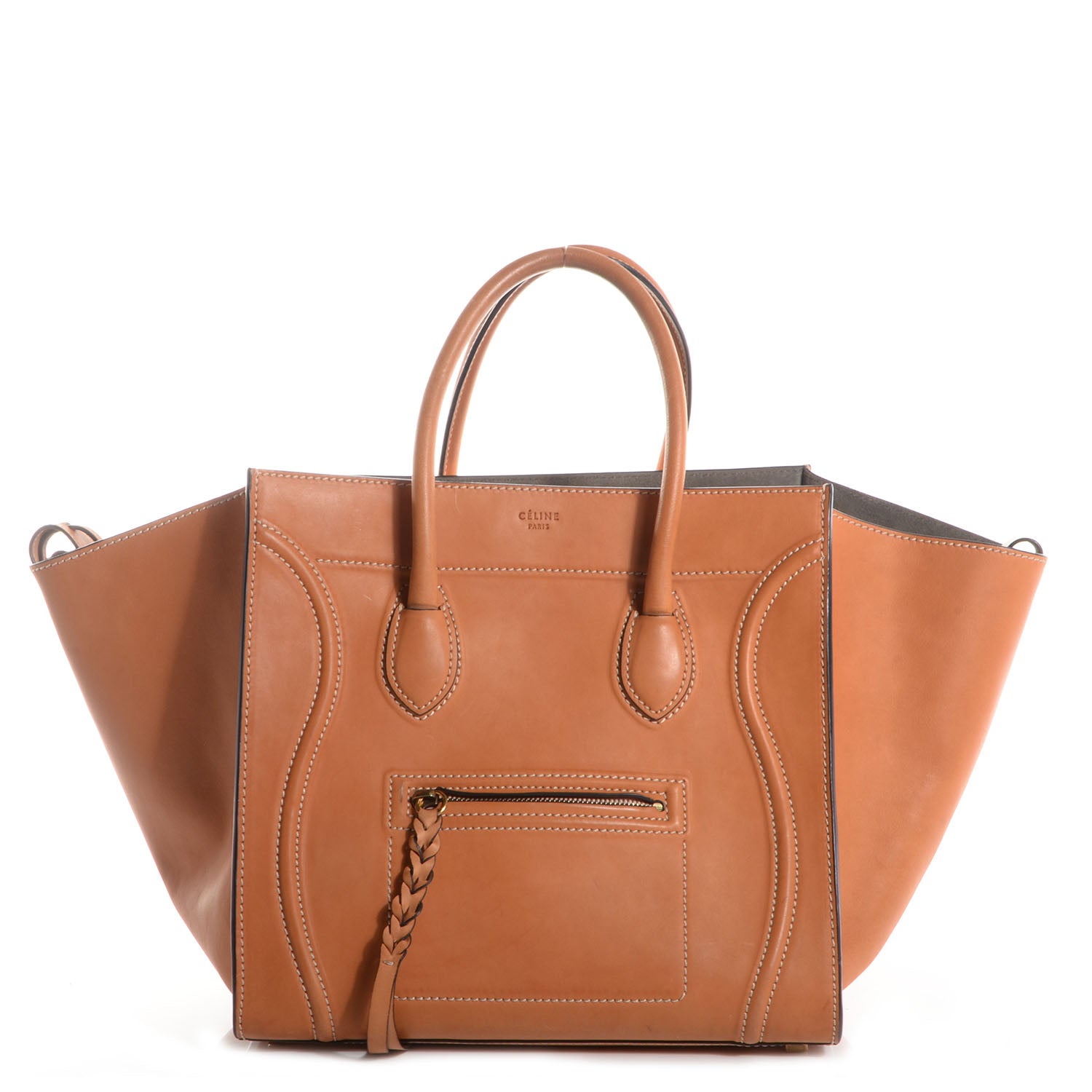 Celine Natural Calfskin Medium Phantom Luggage Tan 1 of 9