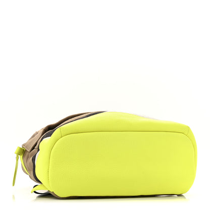 Burberry Jute Calfskin Mega Check Children's Backpack Neon Yellow 4 of 12
