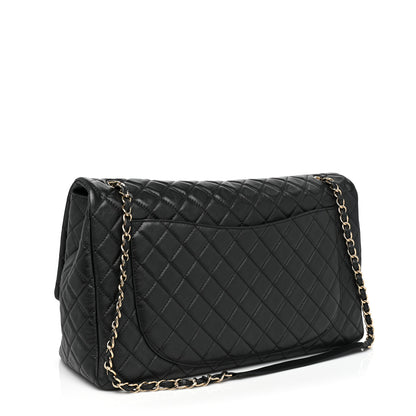 Chanel Calfskin Quilted XXL Travel Flap Bag Black 3 of 13