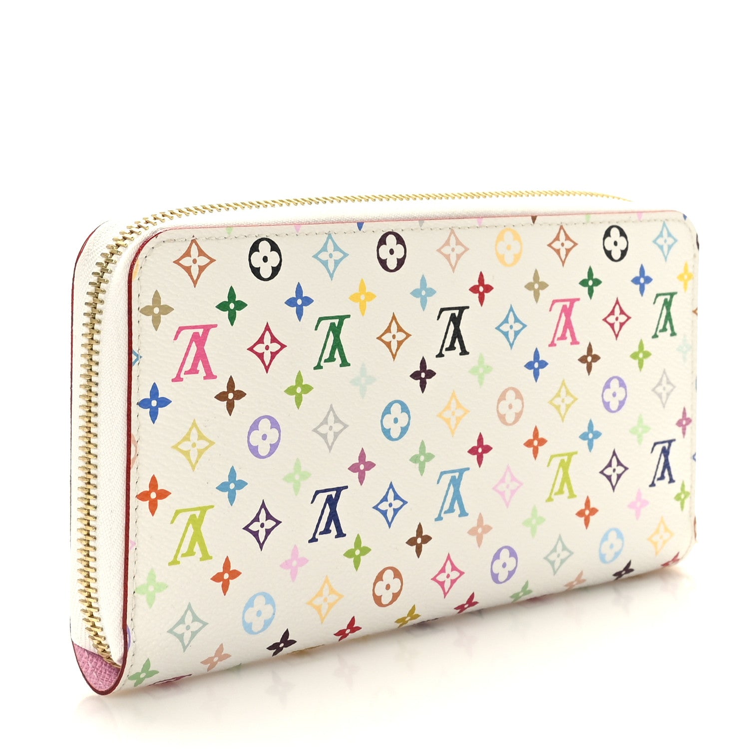 Louis Vuitton Monogram Multicolor Zippy Wallet White Litchi 3 of 6