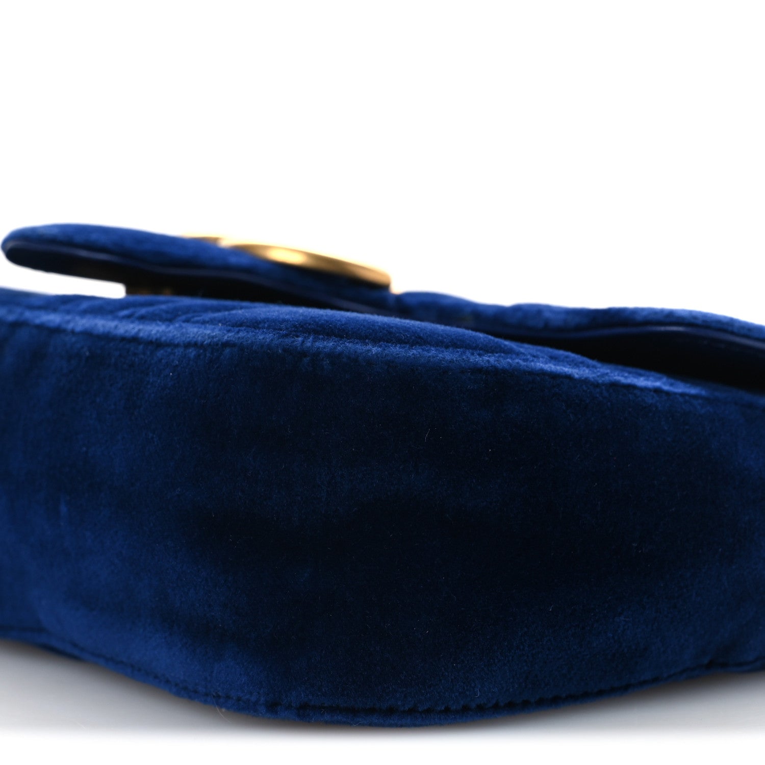 Gucci Velvet Matelasse Mini GG Marmont Shoulder Bag Cobalt Blue 10 of 12