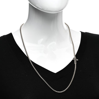 David Yurman Sterling Silver Black Diamond Streamline Cross Station Necklace 26" 2 of 4