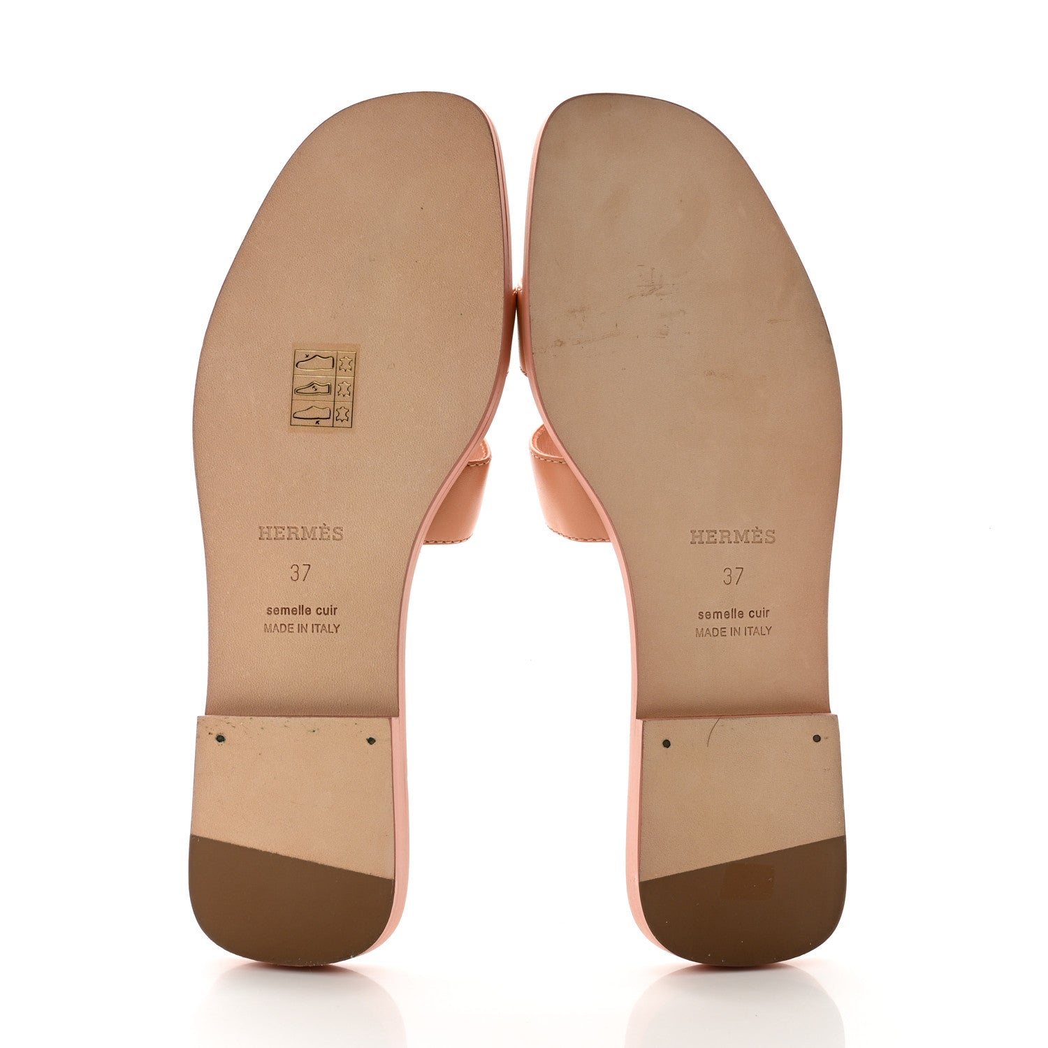 Hermes Box Calfskin Oran Sandals 37 Granit Rose 5 of 8