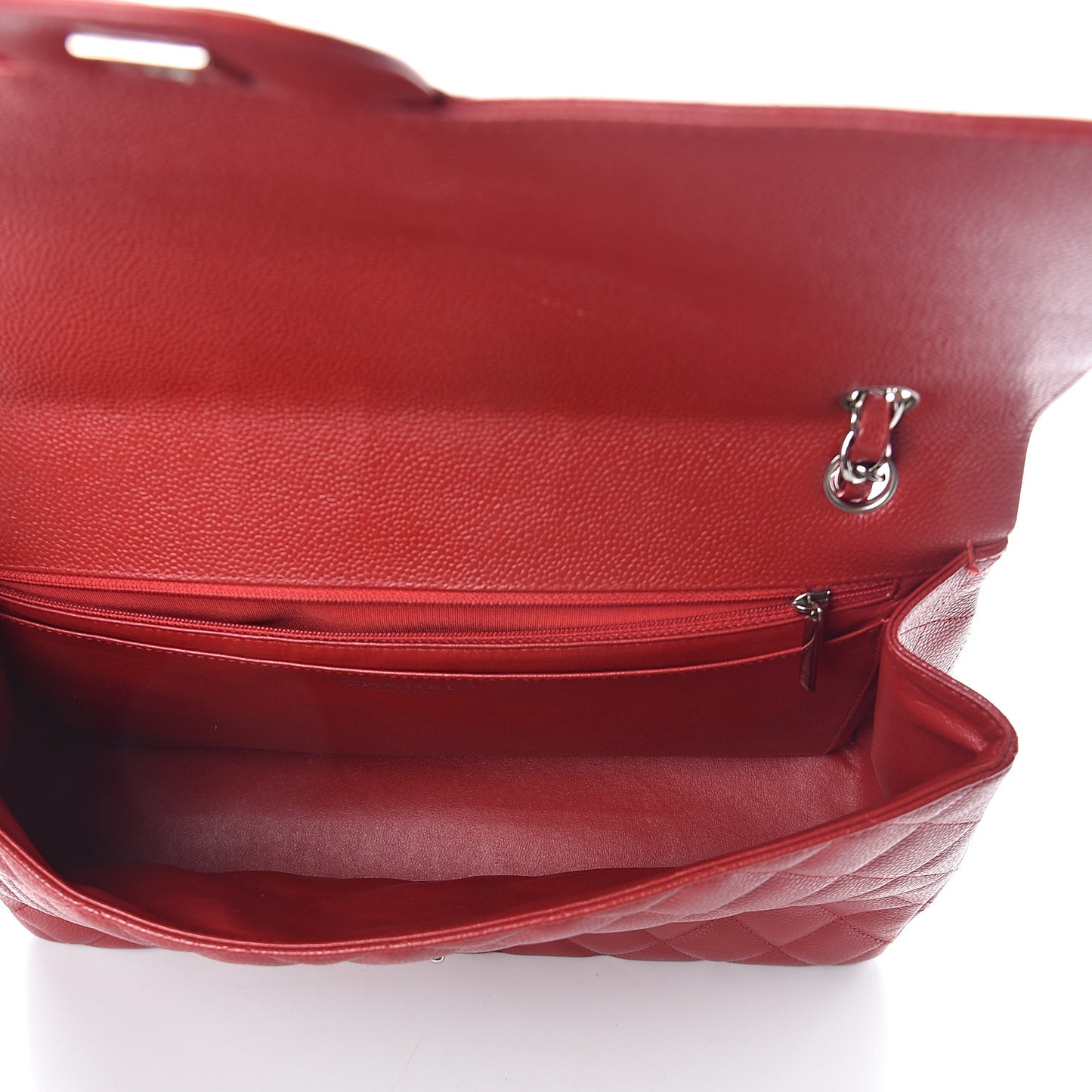 Caviar Quilted Maxi Single Flap Red