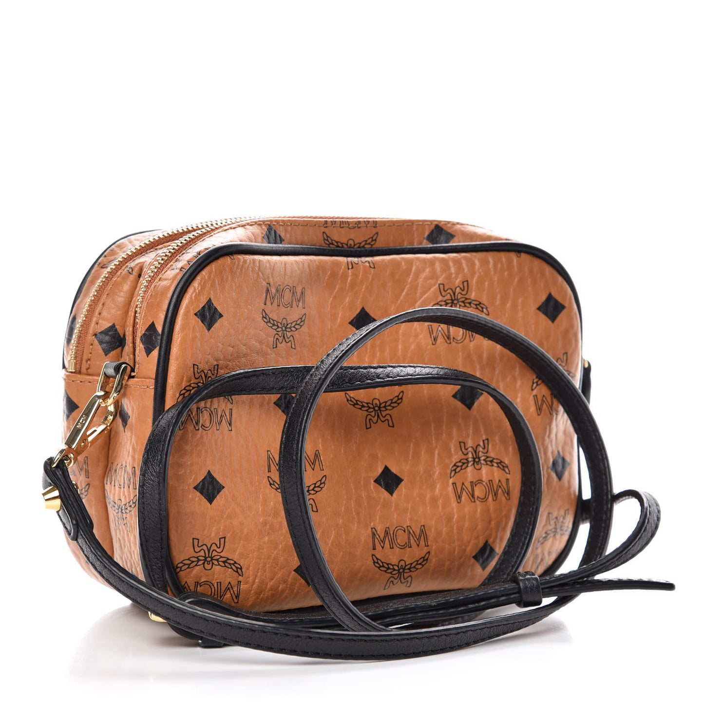 Visetos Mini Camera Crossbody Bag Cognac