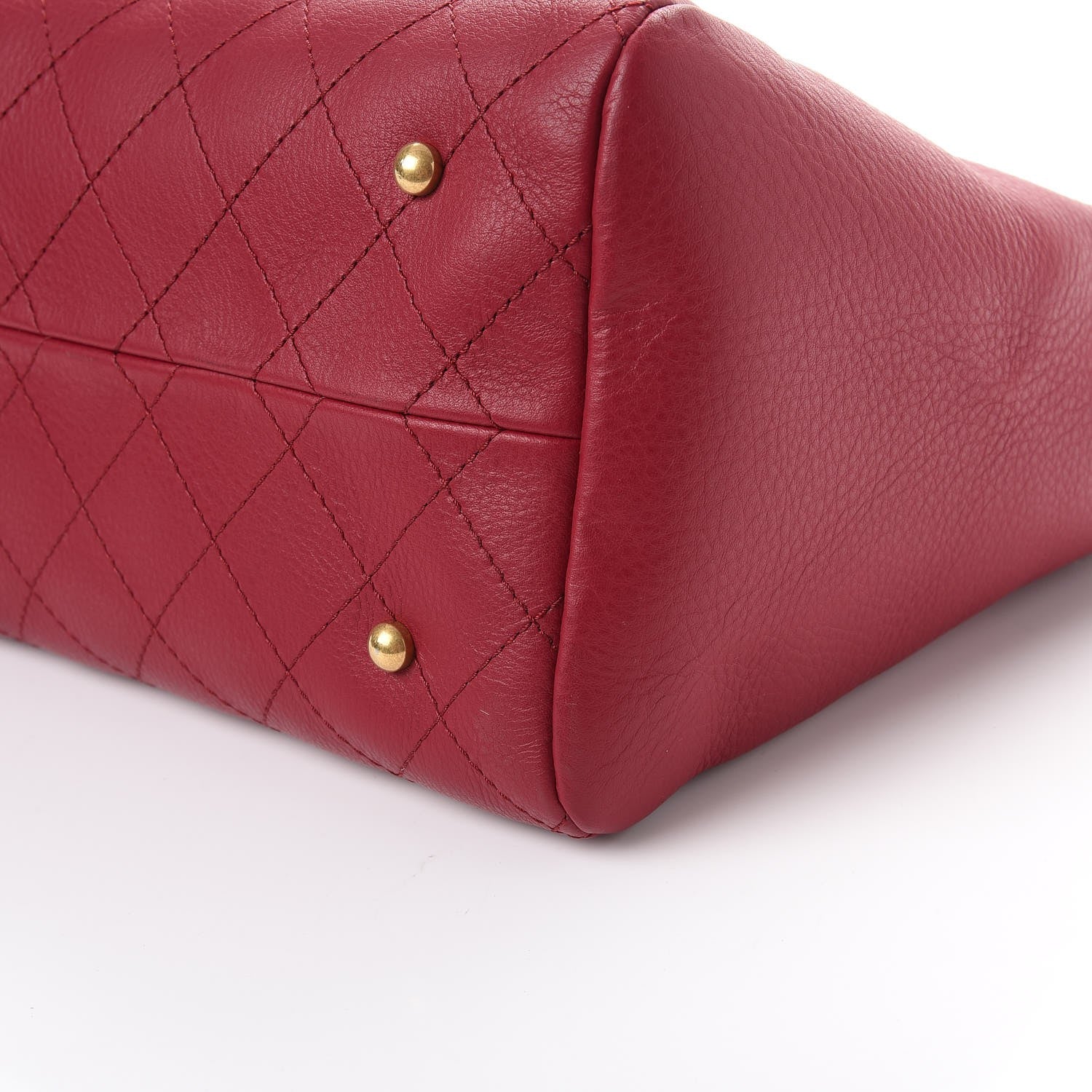 Chanel Grained Calfskin Stitched Supple Rock Shopping Tote Burgundy 12 of 12