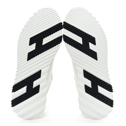 Hermes Goatskin Suede Goatskin Bouncing Sneakers 46 White Navy 5 of 9
