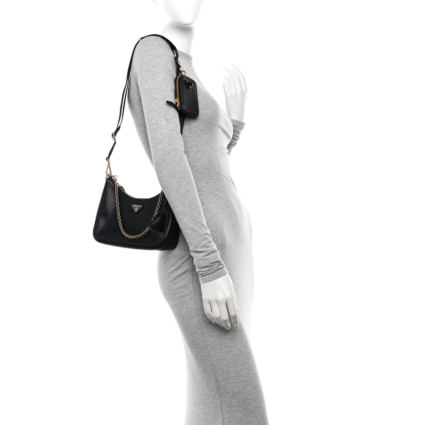 Saffiano Lux Re-Edition 2005 Shoulder Bag Black