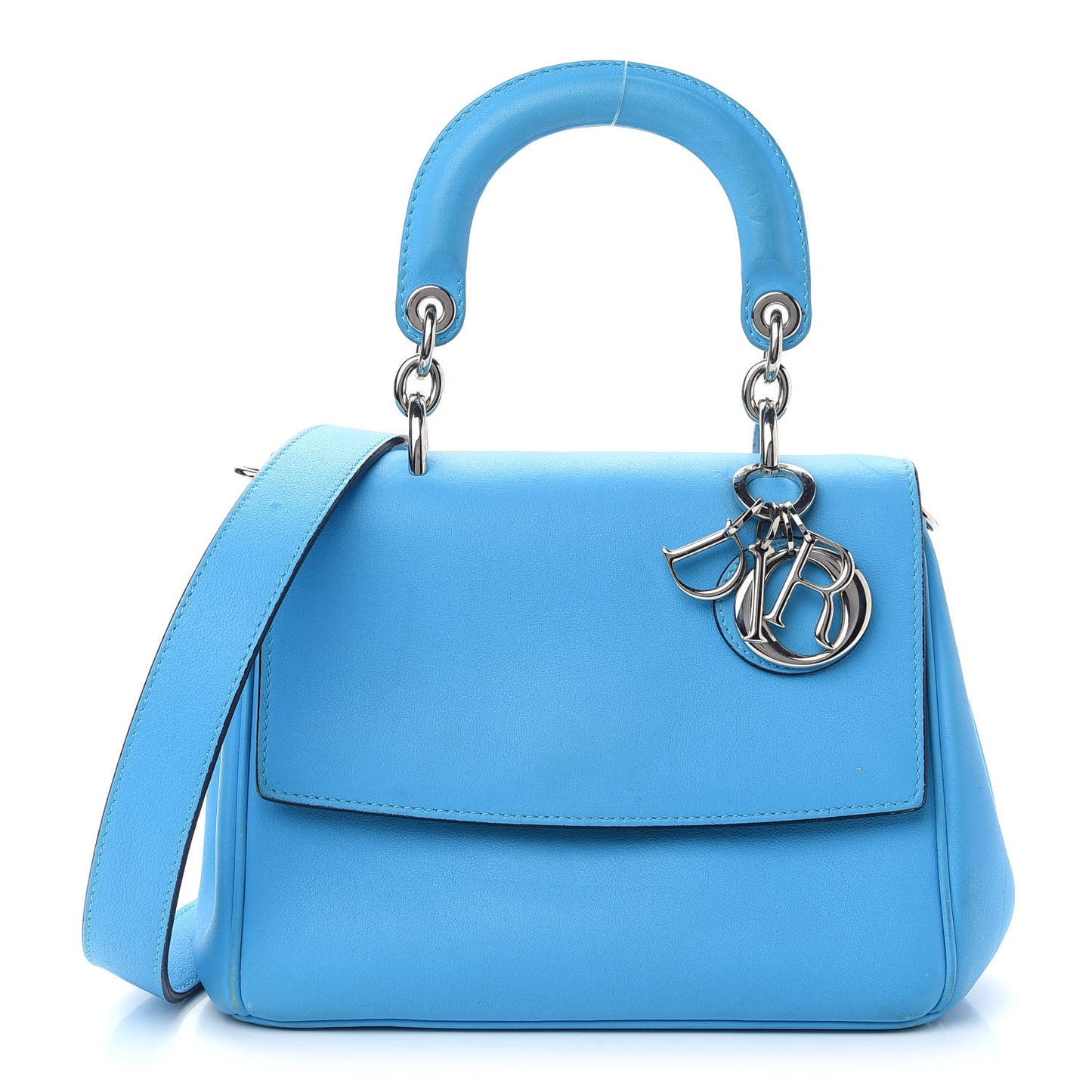 Smooth Calfskin Small Be Dior Flap Blue