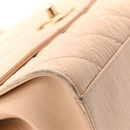 Chanel Crumpled Lambskin Quilted Small CC Links Top Handle Flap Beige 11 of 17