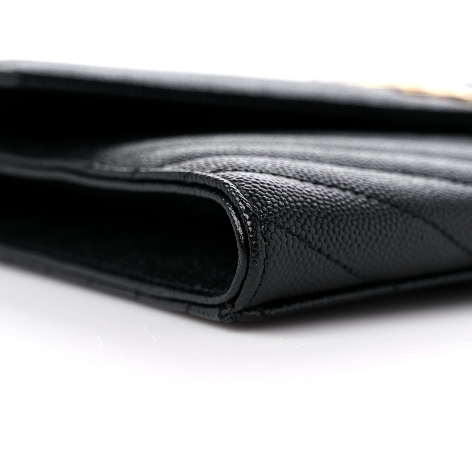 Saint Laurent Grain De Poudre Matelasse Chevron Monogram Envelope Clutch Black 8 of 10