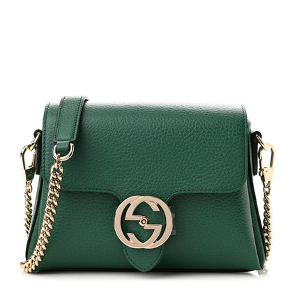 Gucci Dollar Calfskin Interlocking G Crossbody Bag Emerald 1 of 10
