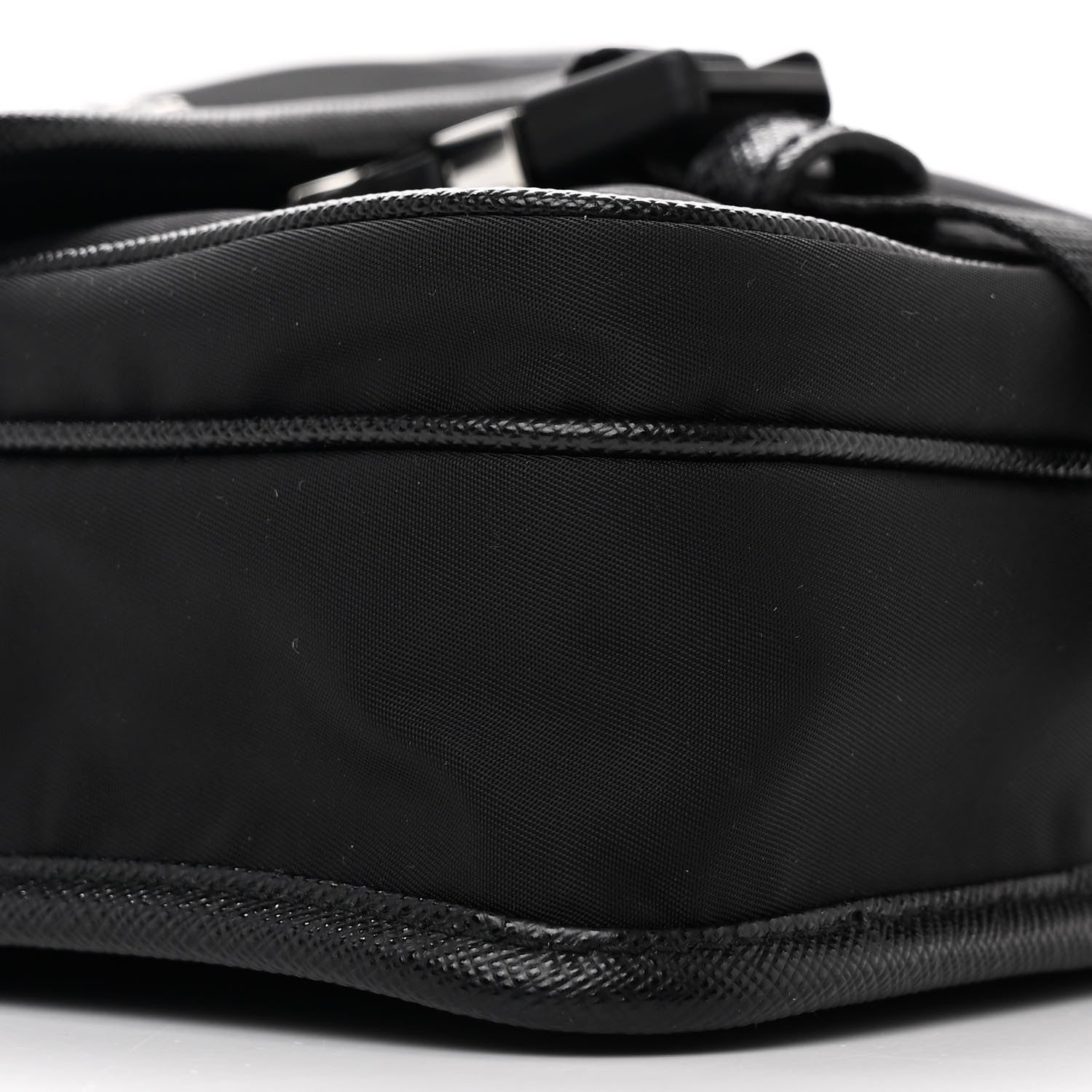 Prada Re-Nylon Saffiano Mini Pocket Single Snap Buckle Messenger Bag Black 9 of 10