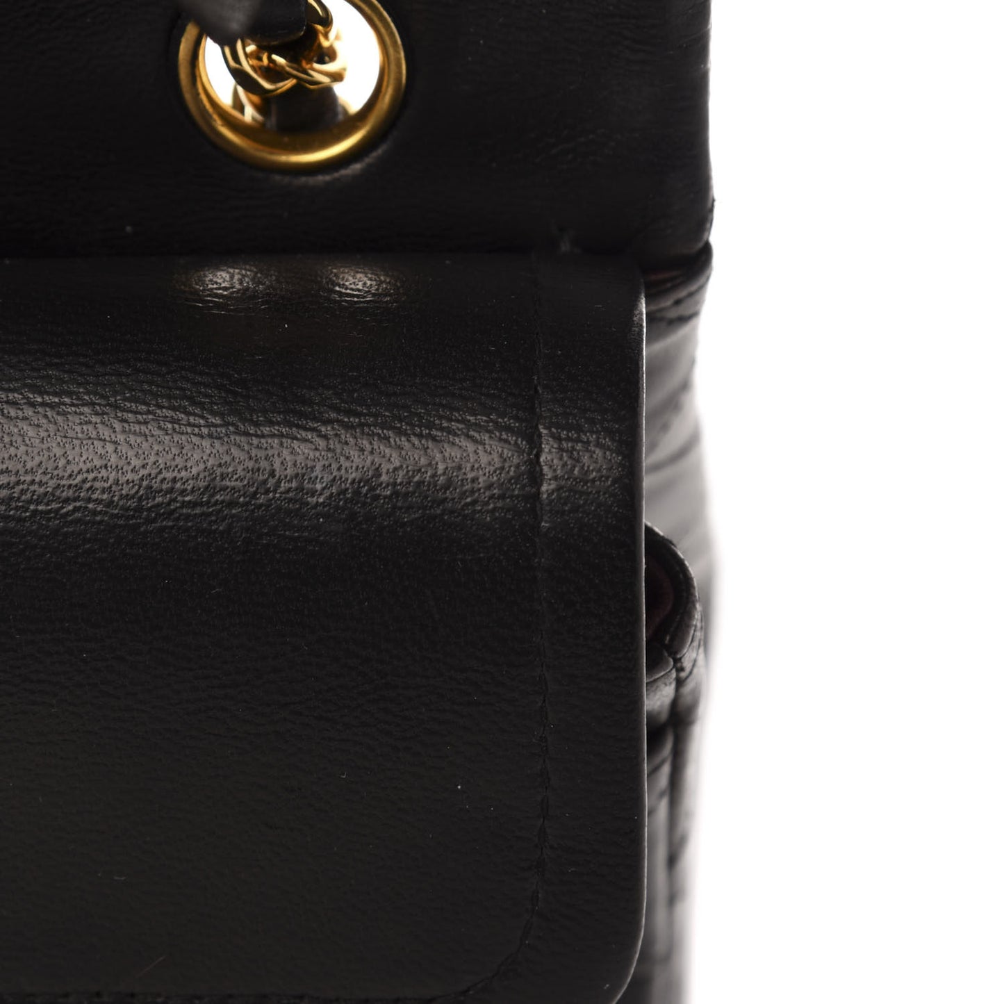 Lambskin Quilted Small Double Flap Black