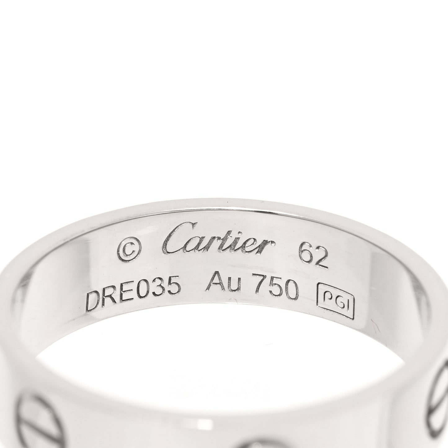 18K White Gold 5.5mm LOVE Ring 62 10