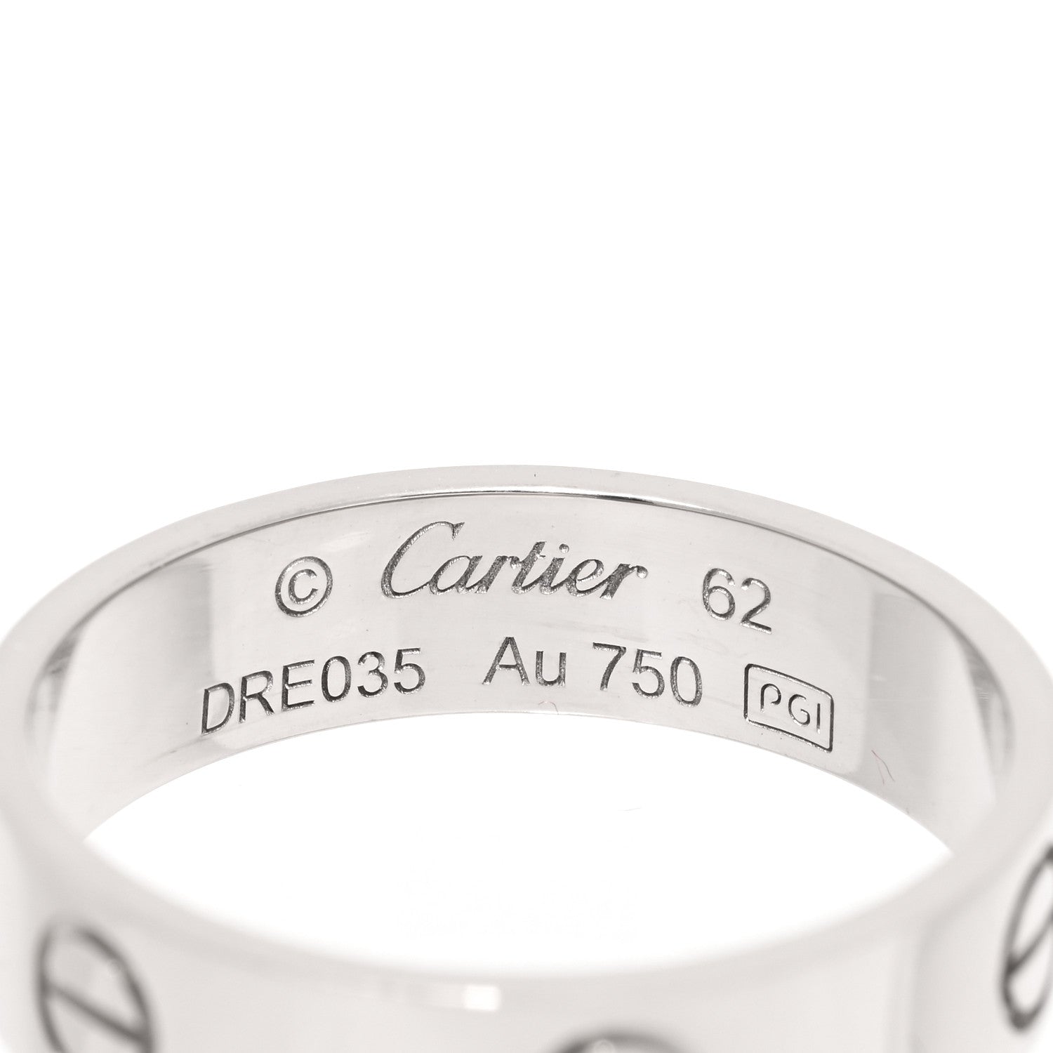 Cartier 18K White Gold 5.5mm LOVE Ring 62 10 4 of 4