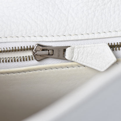 Hermes Taurillon Clemence Toile Kelly Retourne 32 White 18 of 40