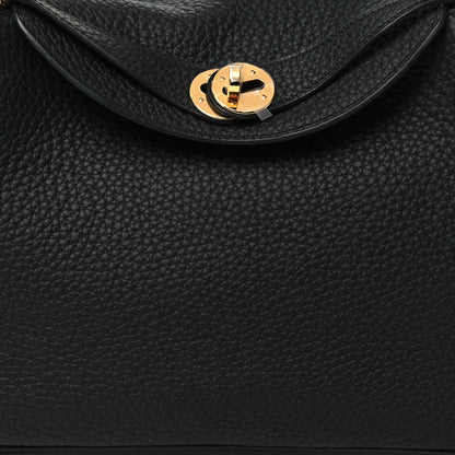 Hermes Taurillon Clemence Lindy 26 Black 7 of 10