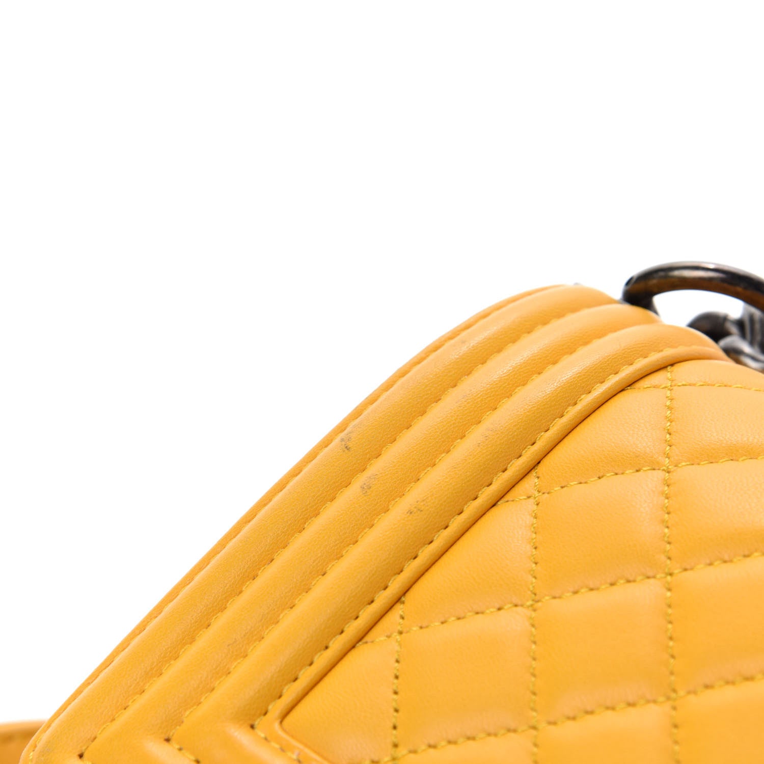 Chanel Lambskin Quilted Small Boy Flap Yellow 9 of 14