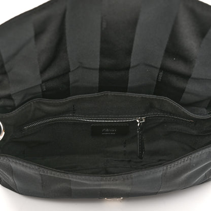 Fendi Recycled Nylon Vitello Grace Light Pequin Logo Puffer Belt Baguette Bag Black Sunflower 5 of 10