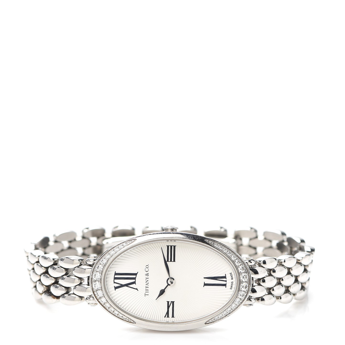 Stainless Steel Diamond 21mm 2-Hand Cocktail Quartz Watch