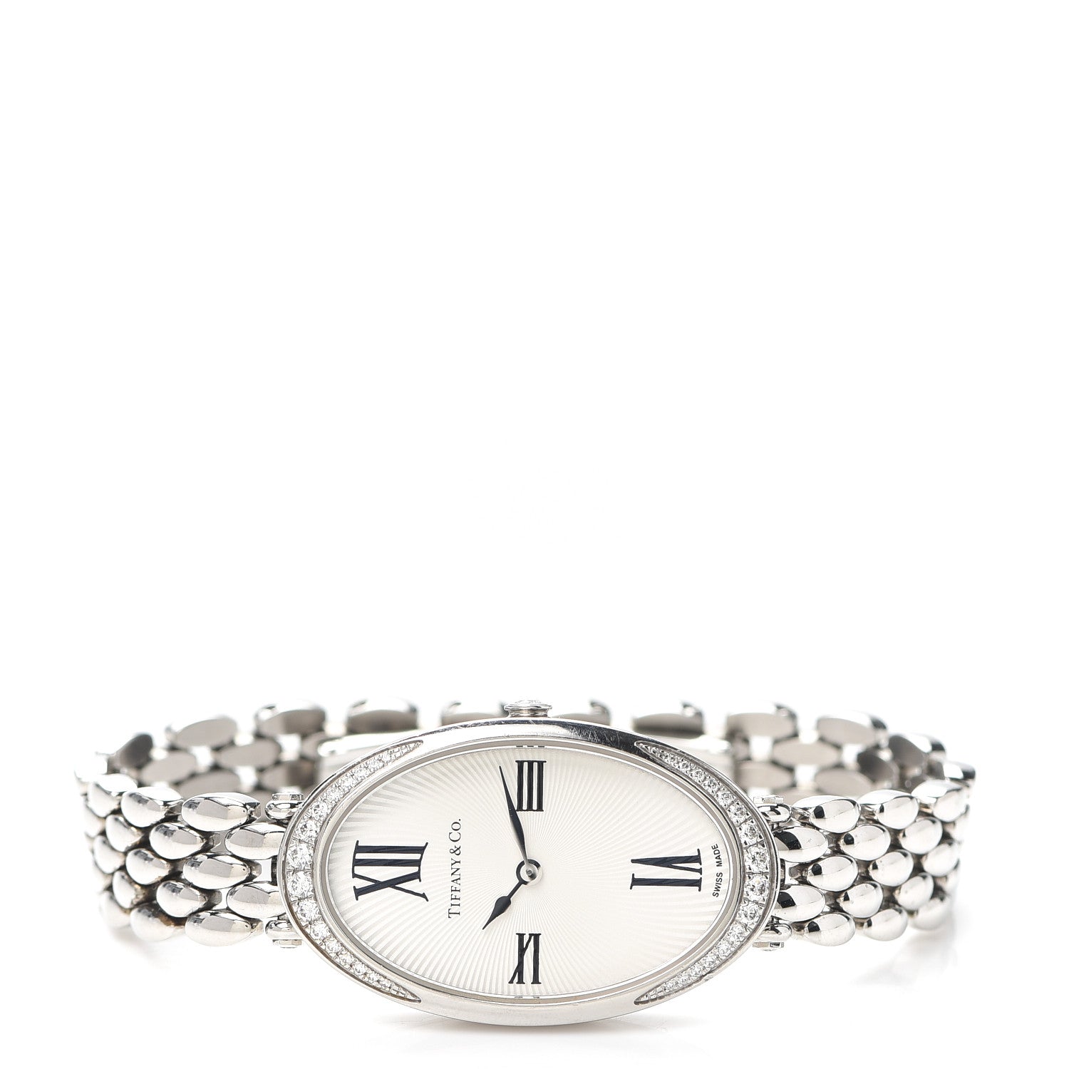Tiffany Stainless Steel Diamond 21mm 2-Hand Cocktail Quartz Watch 2 of 6