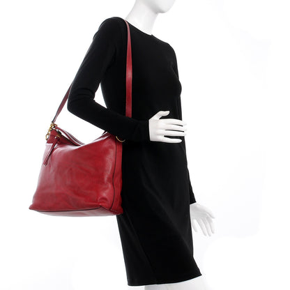 Gucci Pebbled Calfskin Small Miss GG Hobo Red 2 of 8