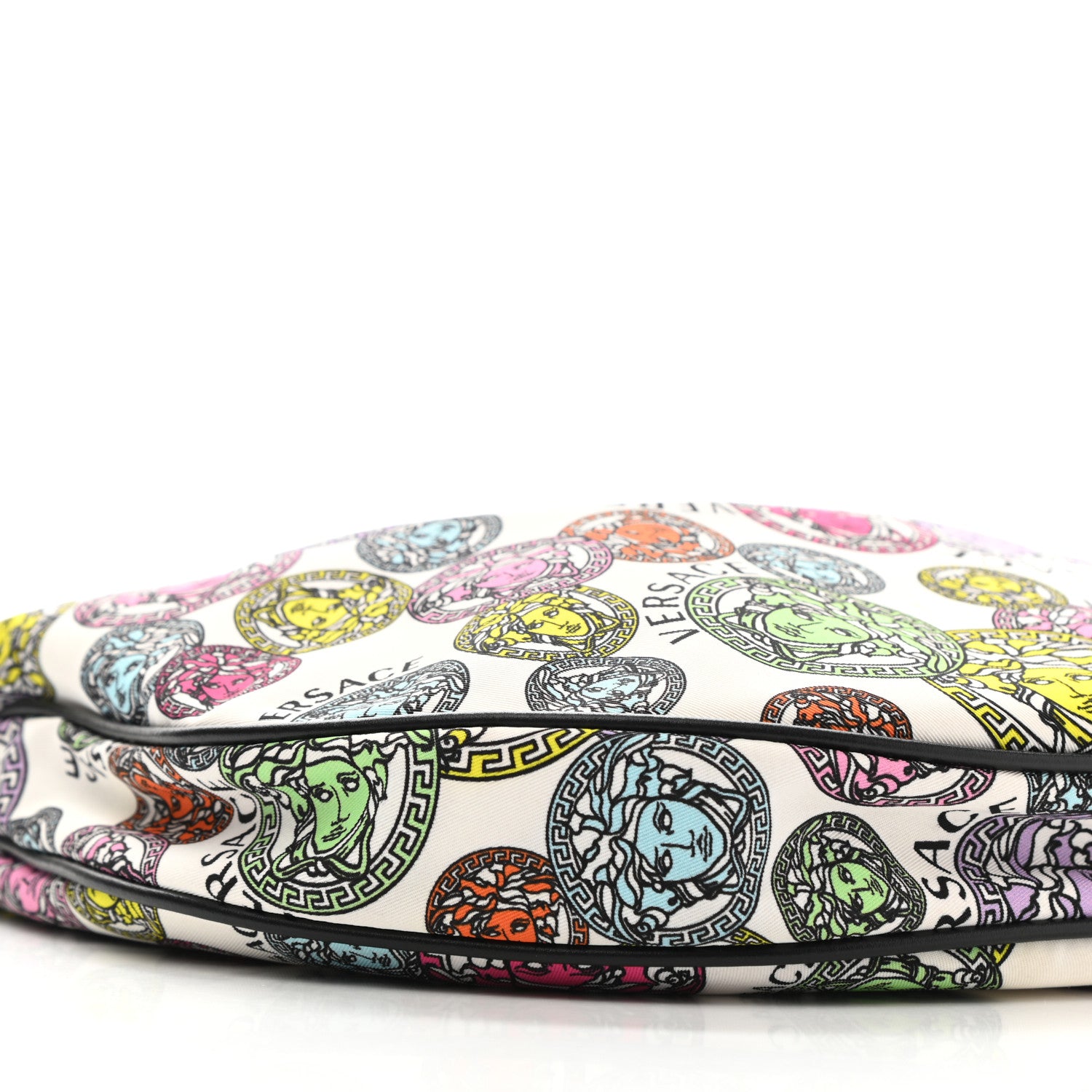 Versace Nylon Calfskin Medusa Amplified Print Hobo Bag White Multicolor 9 of 10