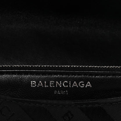 Balenciaga Nylon Jacquard Diagonal Logo S BB Round Shoulder Bag Black 7 of 12