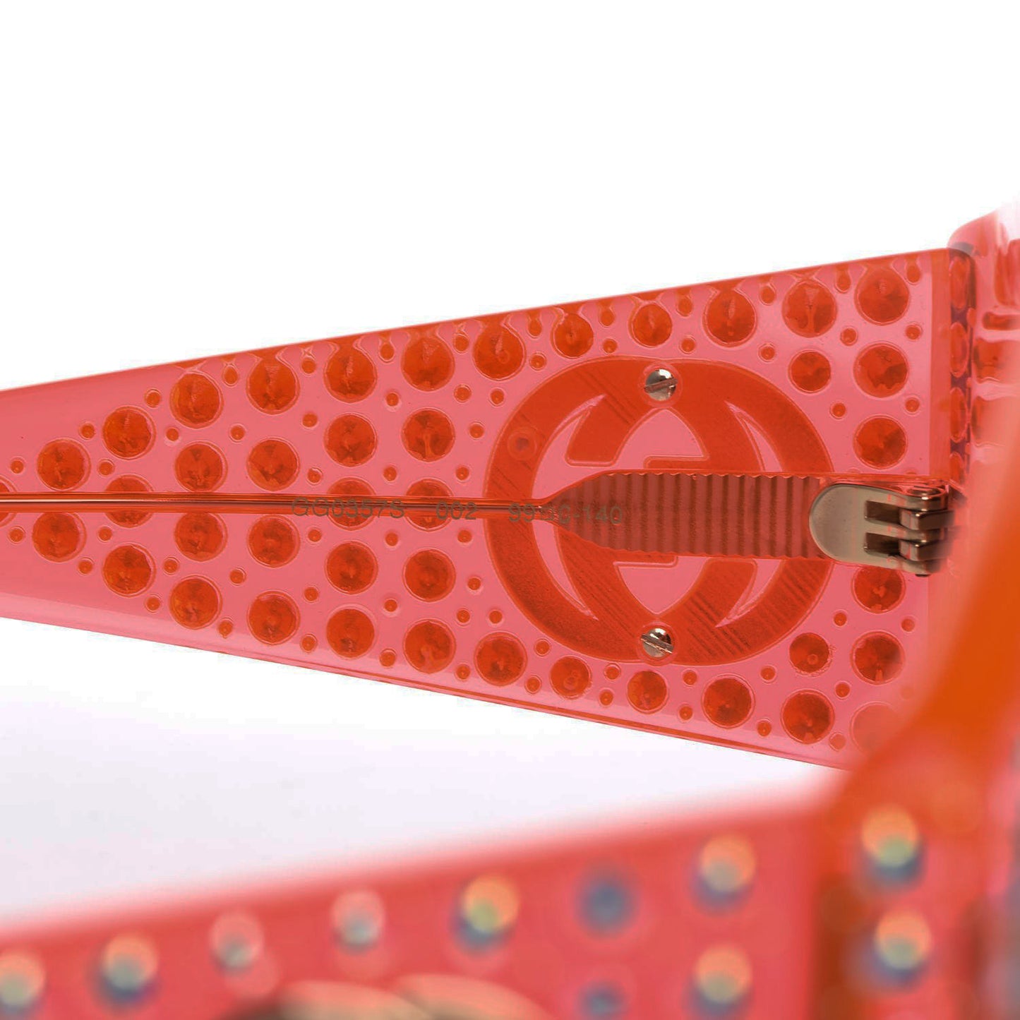 Crystal Rectangular Frame Sunglasses GG0357S Orange