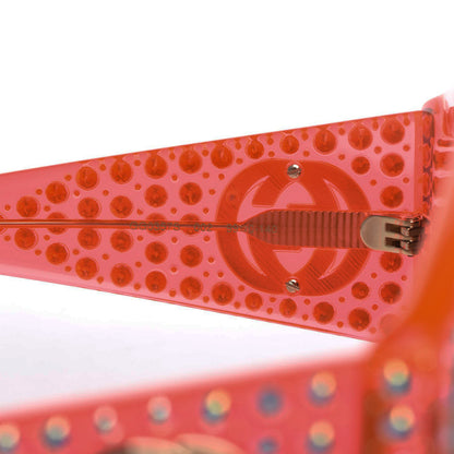 Gucci Crystal Rectangular Frame Sunglasses GG0357S Orange 5 of 7
