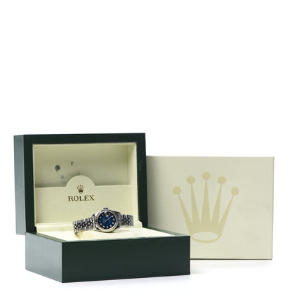 Rolex Stainless Steel 18K White Gold Diamond 26mm Oyster Perpetual Datejust Watch Blue Gradient 179174 6 of 6