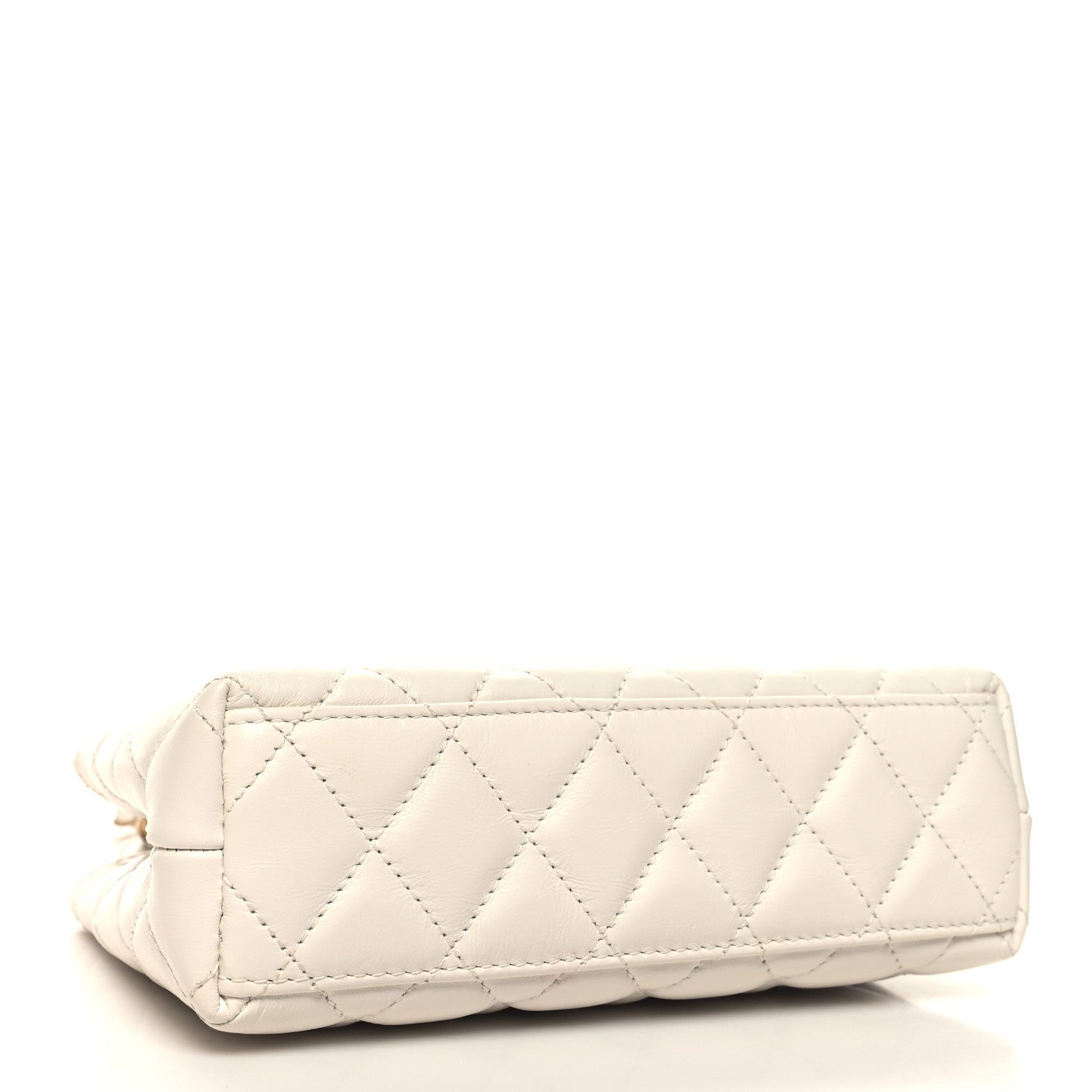 Chanel Shiny Aged Calfskin Quilted Nano Kelly Shopper White 4 of 11