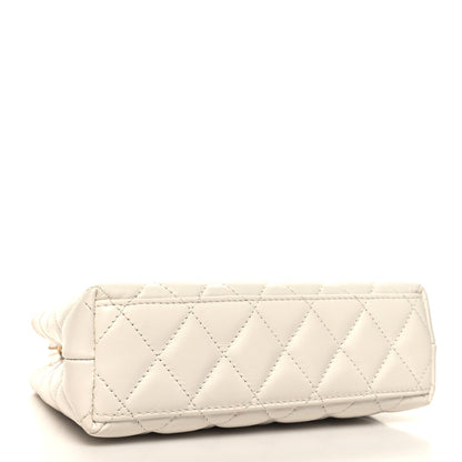 Chanel Shiny Aged Calfskin Quilted Nano Kelly Shopper White 4 of 11