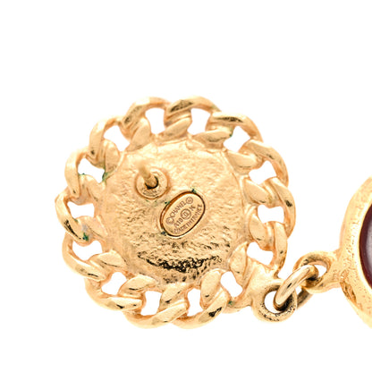 Chanel Pearl Gripoix CC Chain Drop Earrings Gold 4 of 6