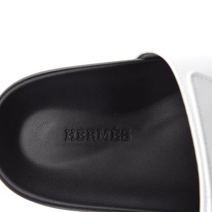 Hermes Calfskin Womens Chypre Sandals 38 White 7 of 9