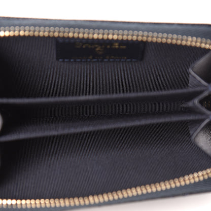 Chanel Caviar Quilted Zip Coin Purse Navy Blue 5 of 8