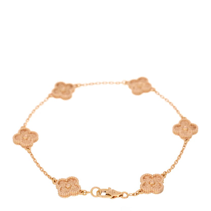 Van Cleef & Arpels 18K Rose Gold 6 Motifs Sweet Alhambra Bracelet 2 of 4