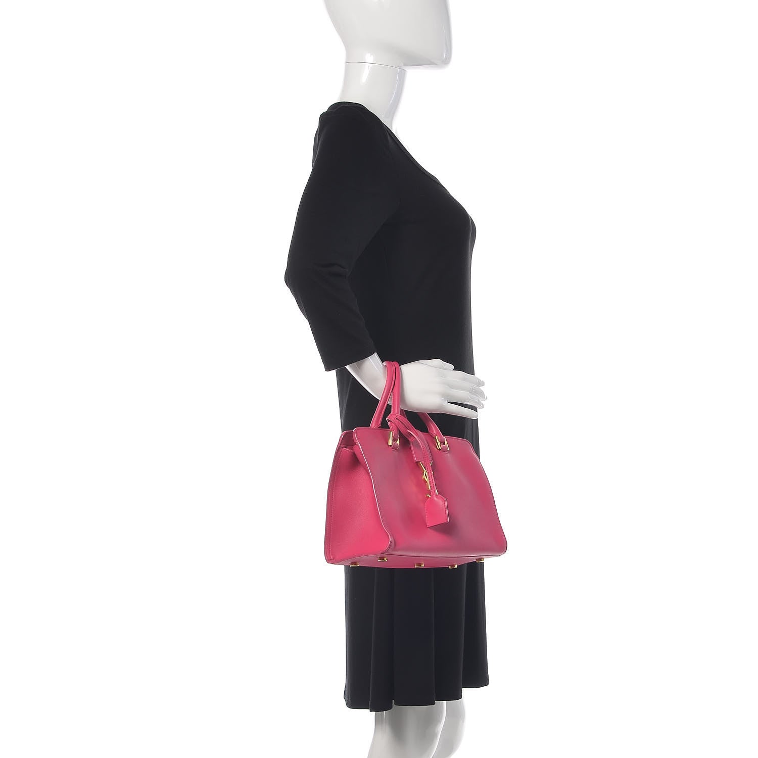 Saint Laurent Calfskin Monogram Baby Cabas Fuchsia 3 of 10