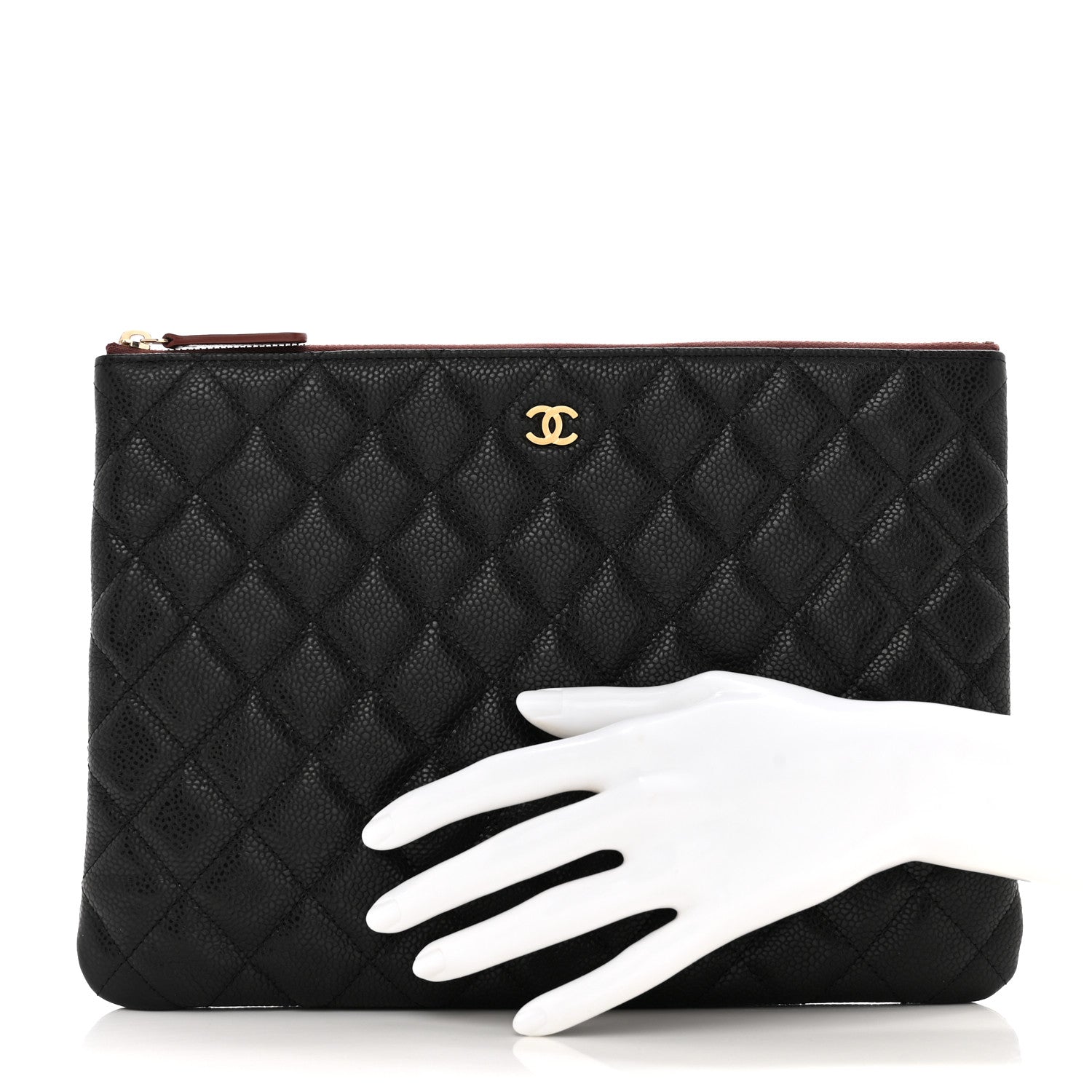 Chanel Caviar Quilted Medium Cosmetic Case Black 2 of 8