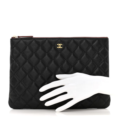 Chanel Caviar Quilted Medium Cosmetic Case Black 2 of 8