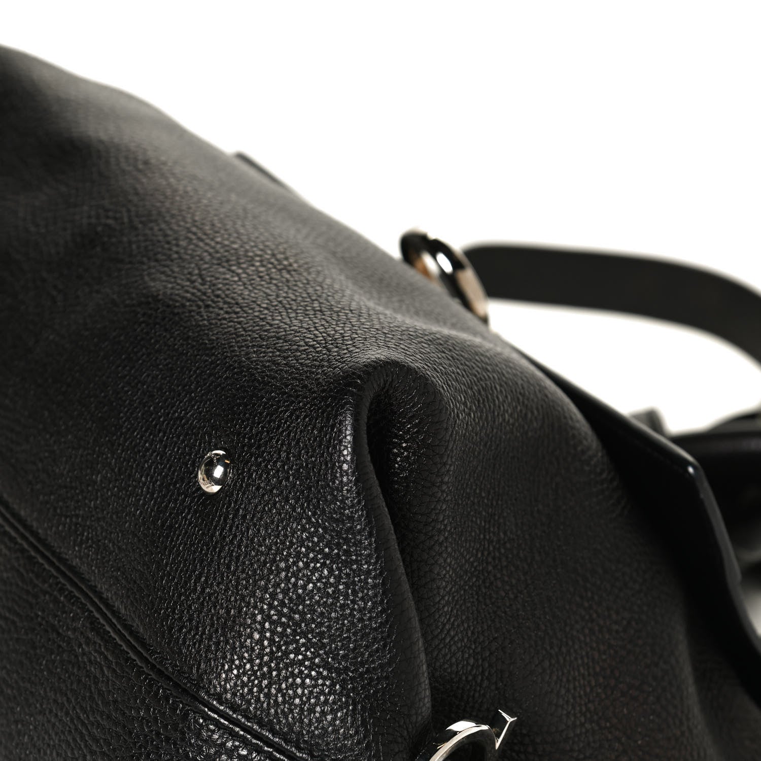Salvatore Ferragamo Calfskin Sofia Gancini Satchel Black 11 of 12