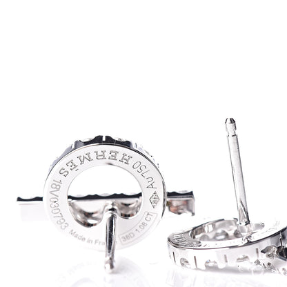 Hermes 18K White Gold Diamond Finesse Earrings 4 of 5