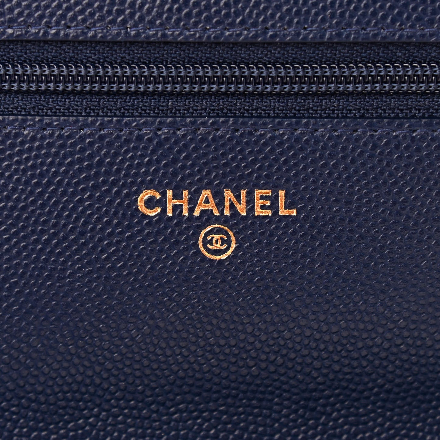 Caviar Quilted Golden Class Wallet On Chain WOC Navy