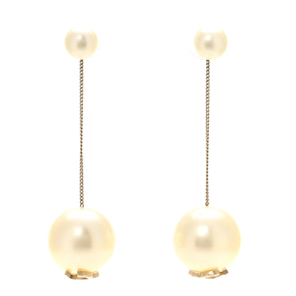 Chanel Pearl CC Drop Earrings Gold 1 of 4