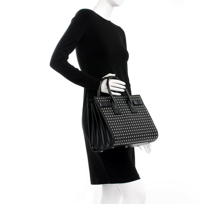 Saint Laurent Grain De Poudre Studded Small Sac De Jour Black 3 of 9