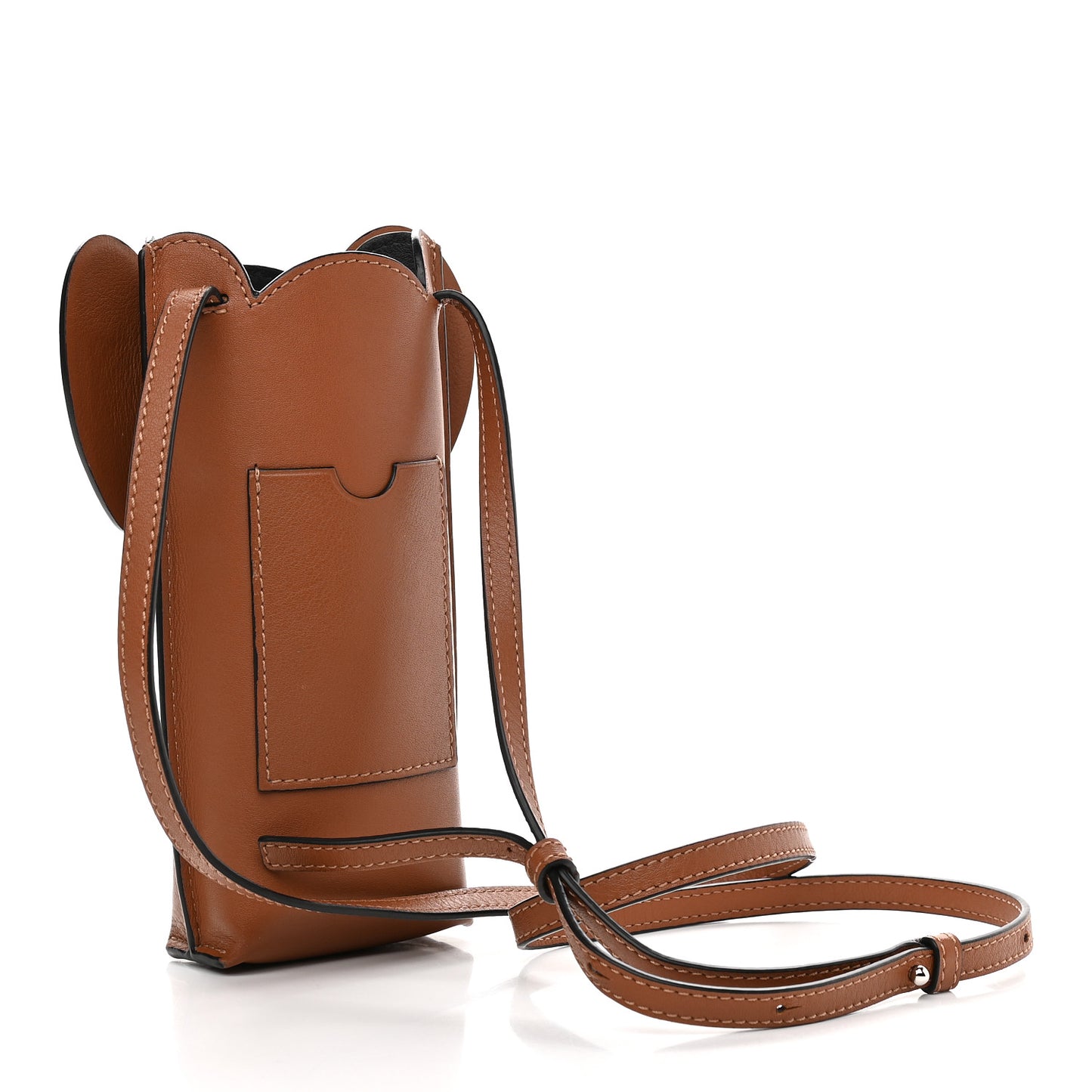 Calfskin Elephant Pouch Crossbody Bag Tan
